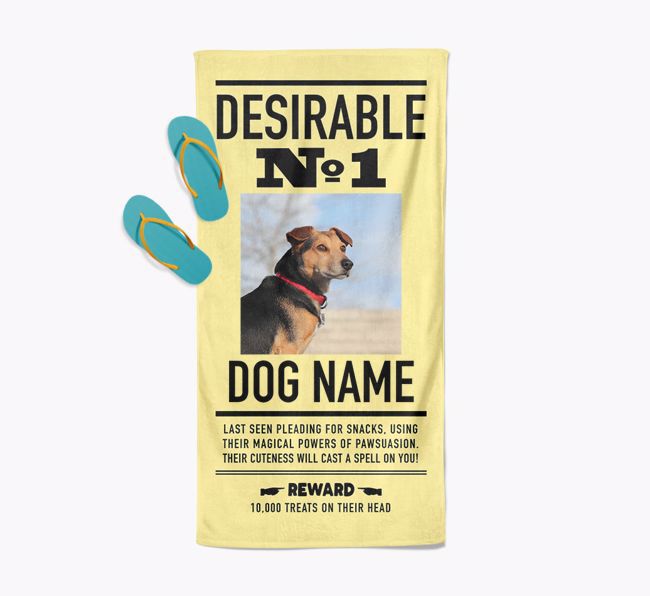 'Desirable No. 1' - Personalised {breedFullName} Towel